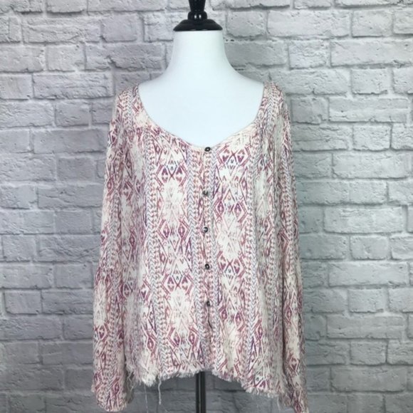 Billabong Tops - Billabong Boho Blouse Top Small Open Back